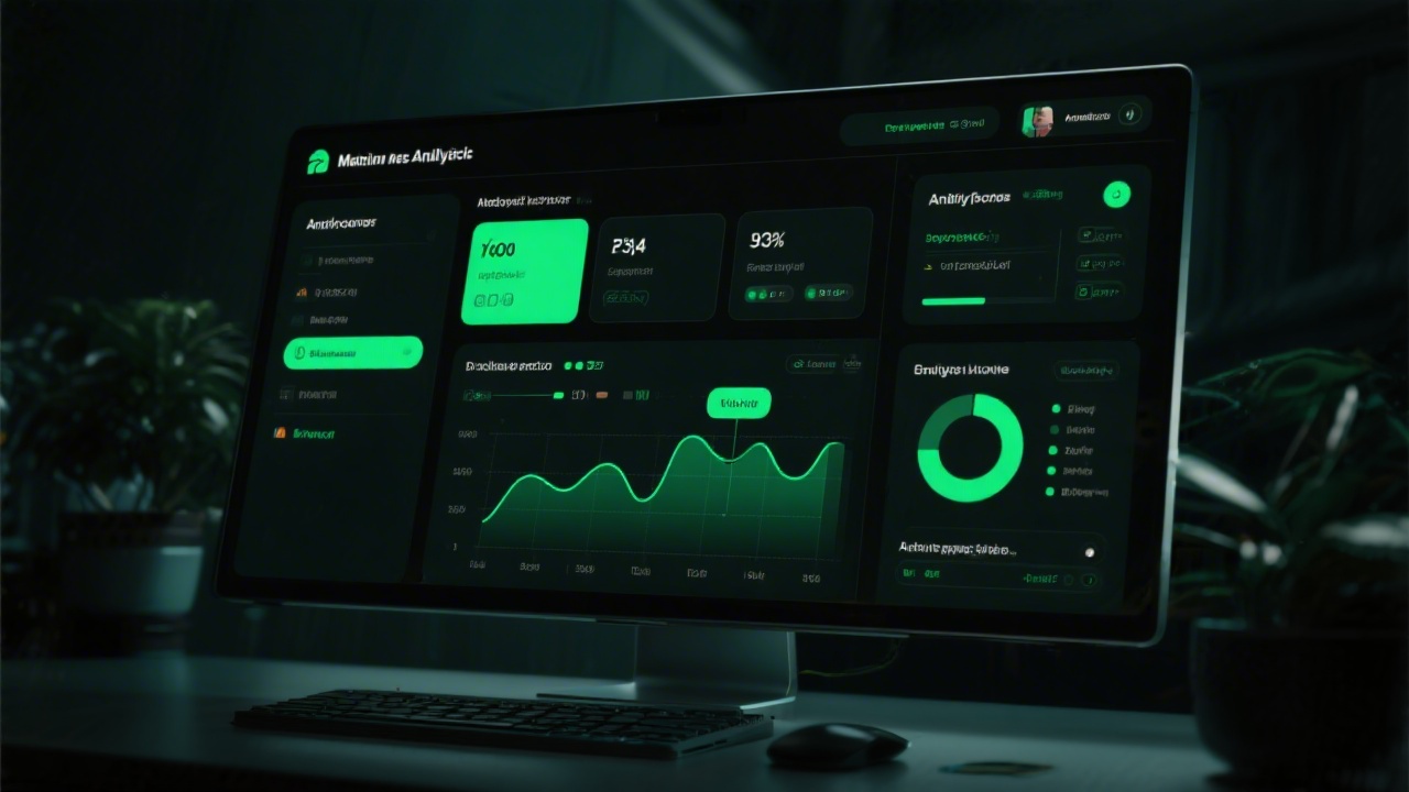 Minimal product dashboard mockup on a tablet showing user activity metrics, retention graph, and onboarding steps, representing a clear MVP tracking interface.